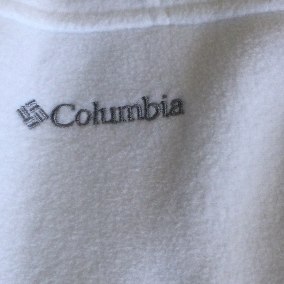 Columbia fleece zip up Jacket white Sz M Side pockets soft cozy zipper c… - Picture 5 of 7
